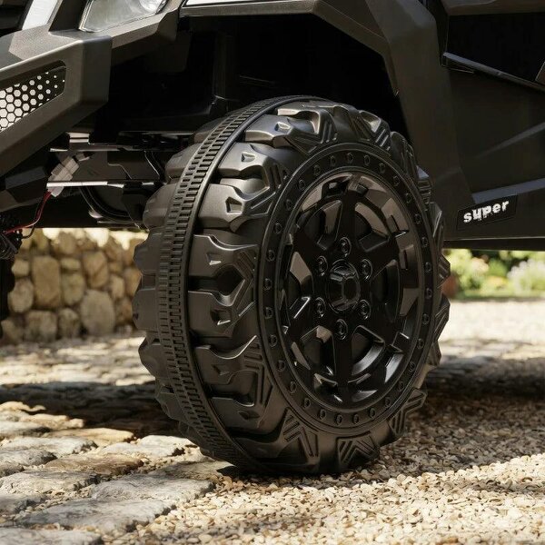 24V 2 Seater Ride On Truck Car for Big Kids with Remote Control, Dual Motors, 4-Wheel Suspension for Ages 3-8, Black