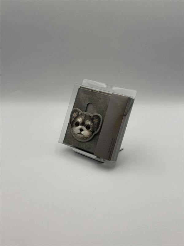 Nimmy Friends Nimmy Big Eye Cute Pet Yorkie Dog Face Card Sleeve Holder Grey - N-XDY-KT-027
