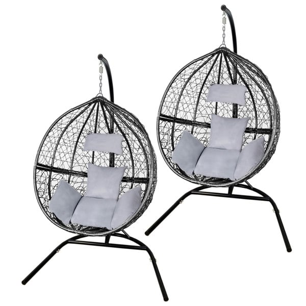 Jardi 2 Black Egg Chairs