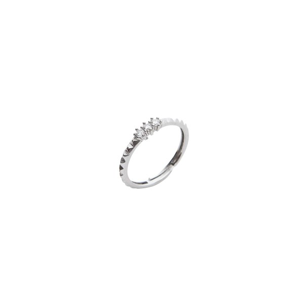 Spero London Sterling Silver Three Round Gem Stacking Ring