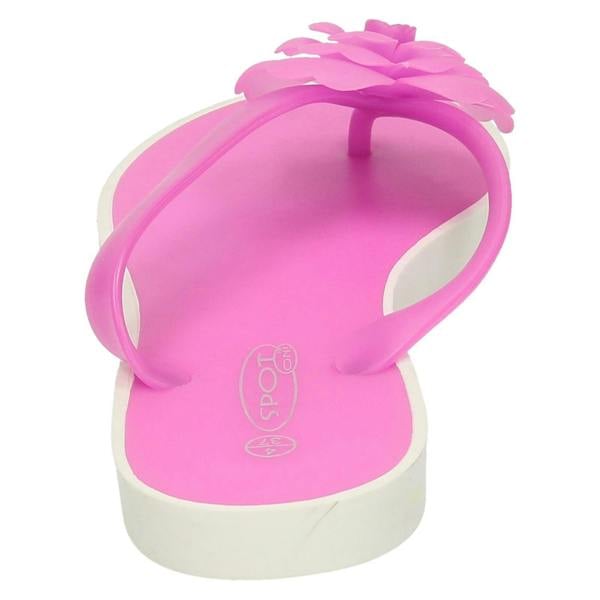 Spot On Ladies Spot On Flat Toepost Flower Trim Sandal