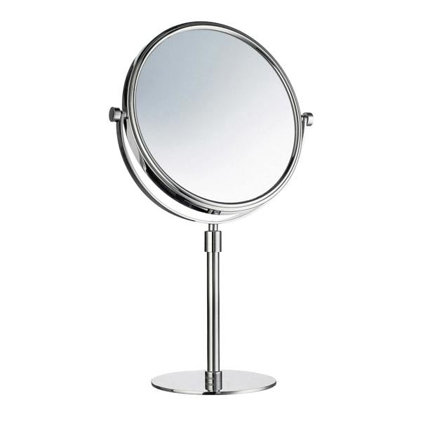 Polished chrome shaving/makeup mirror