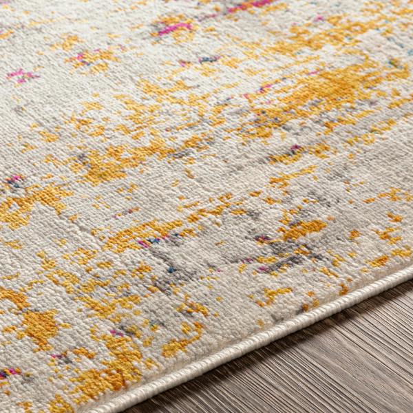 Livabliss Floransa-Abstract Grey Pink Yellow Blue Modern Marble Rug