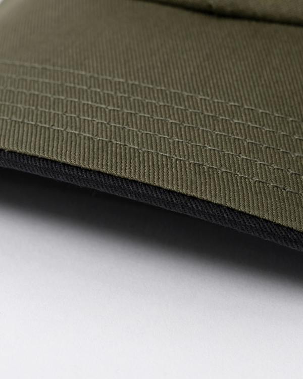 brim detail of a BOSS Green Bold Mens Logo-Print Cap In Cotton Twill in Open Green 398