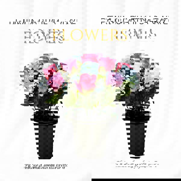 Memorials Direct Premium Artificial Grave Flowers – 25cm Pink Rosebud With Gypsophila | Memorial Vase Pot