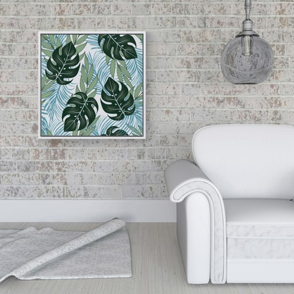 Warren Reed Tropical Pattern And Flowers Framed Canvas