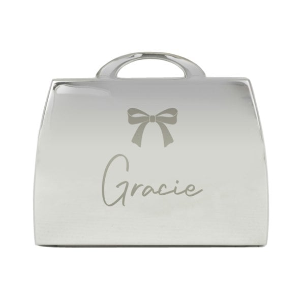 Personalised Memento Company Personalised Bow Handbag Compact Mirror