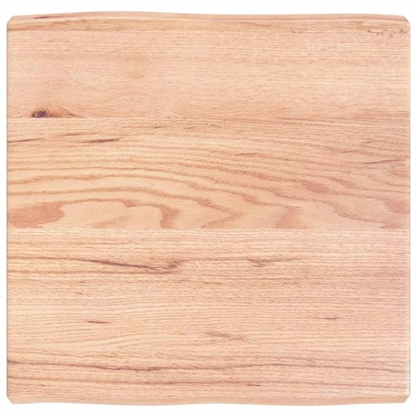 Berkfield Table Top Light Brown 60x60x6 cm Treated Solid Wood Oak Live Edge