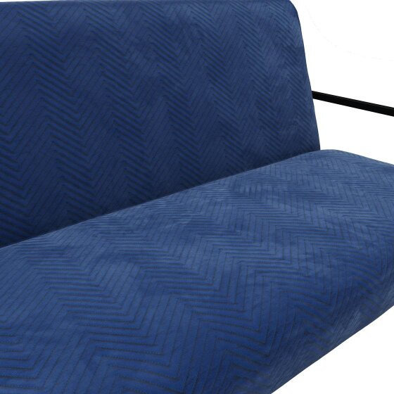 Wyld Haus London Blue Velvet 2 Seater Sofa Black Metal Legs