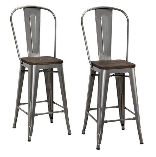 Dorel Home Luxor Counter Stool in Metal Copper - 2 pieces
