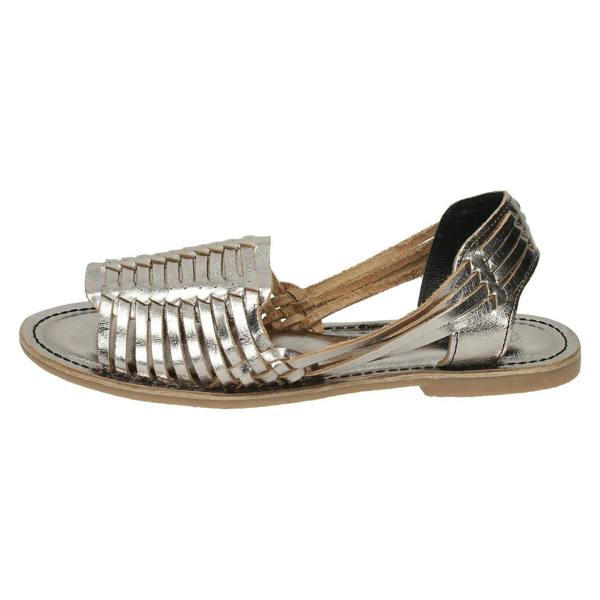 Leather Collection Ladies Leather Collection Flat Weaved Slingback Sandal