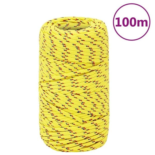 Berkfield Boat Rope Yellow 2 mm 100 m Polypropylene
