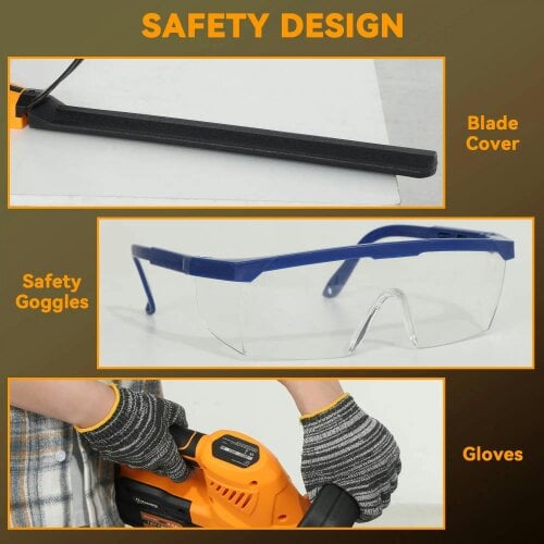 Bobobiy 20" Cordless Hedge Trimmer, 18V Electric Hedge Cutter with 51cm Dual Action Blade, 2 x 4000mAh Batteries and Brushless Motor Branches