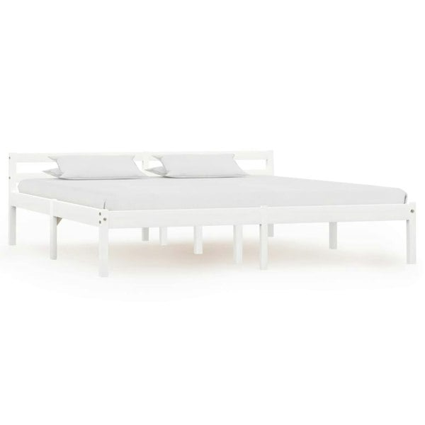 Berkfield Bed Frame White Solid Pine Wood 160x200 cm
