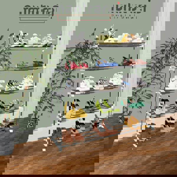 MANTRARAJ 5 Tier Heavy Duty Metal Shoe Quick Assembly Shoe Rack Shoe Storage Cabinet Holds Upto 20-25 Pairs