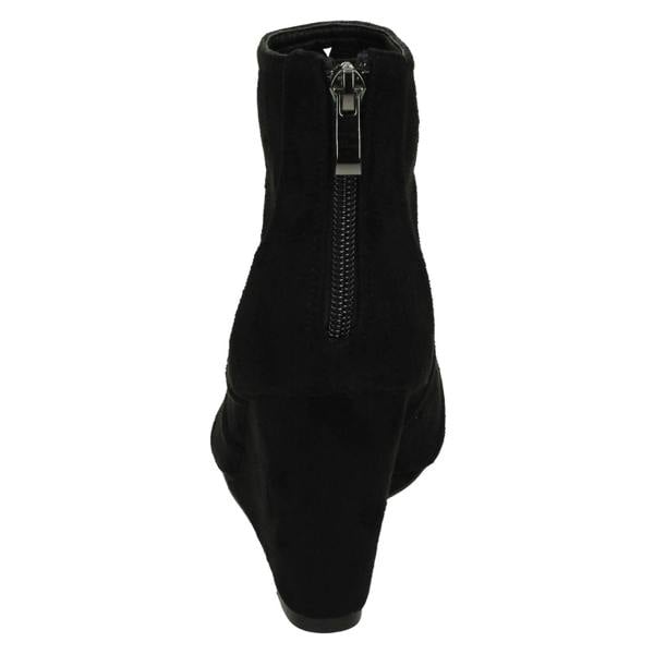 Spot On Ladies Spot On High Wedge Peeptoe Ankle Boots