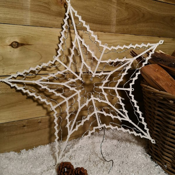 Samuel Alexander 50cm Animated Light Up Window Christmas Star With 100 White & Warm White LEDs