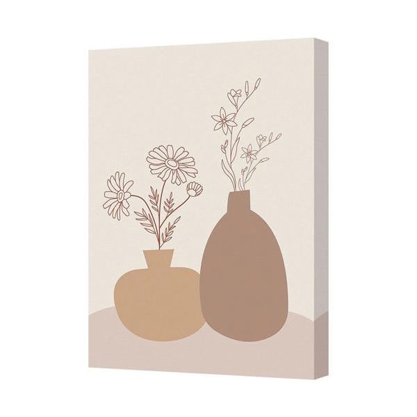 Benjamin Tate Design Contemporary Botanical Canvas Wall Art Vase Duo Ready to Hang UK Made