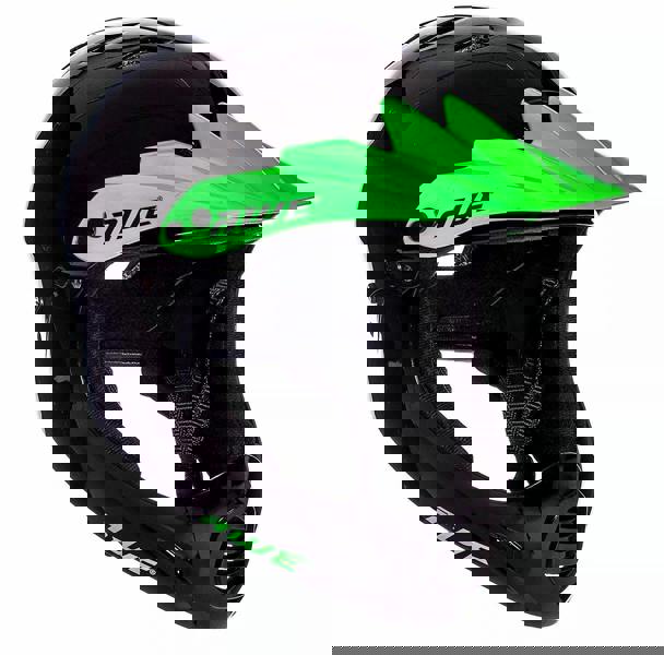 AweBlaze 16+/Adult Full Face BMX Bike Helmet Medium 55-58cm Black/Green Visor