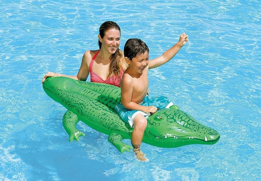 Intex Giant Gator Ride On – Fun & Durable Inflatable Pool Float with Handles
