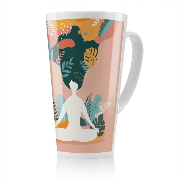 Benjamin Tate Design mindfulness, meditation and yoga Woman Designer Latte Mug