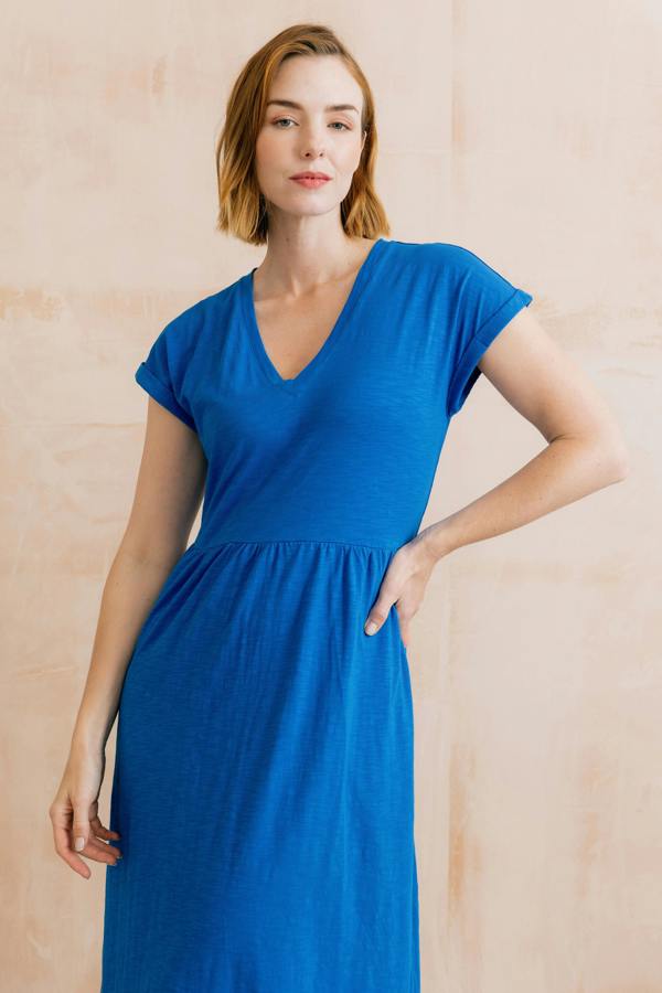 Shine Organic Cotton Jersey Dress Cobalt
