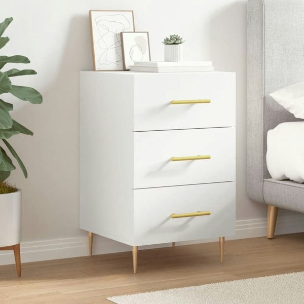 Berkfield Bedside Cabinet White 40x40x66 cm Engineered Wood
