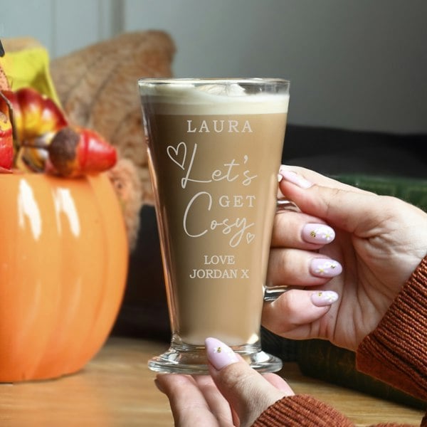 Personalised Memento Company Personalised Get Cosy Latte Glass