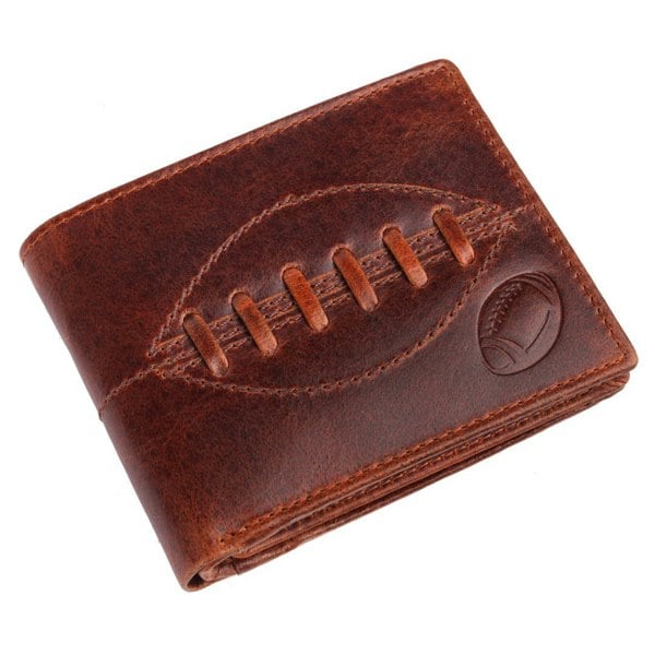 SPORTGIFTZ - Buffalo Leather Rugby Wallet | RFID Protection | 7 Card Slots | Coin Pouch & ID Holder | Rugby Fan Accessory