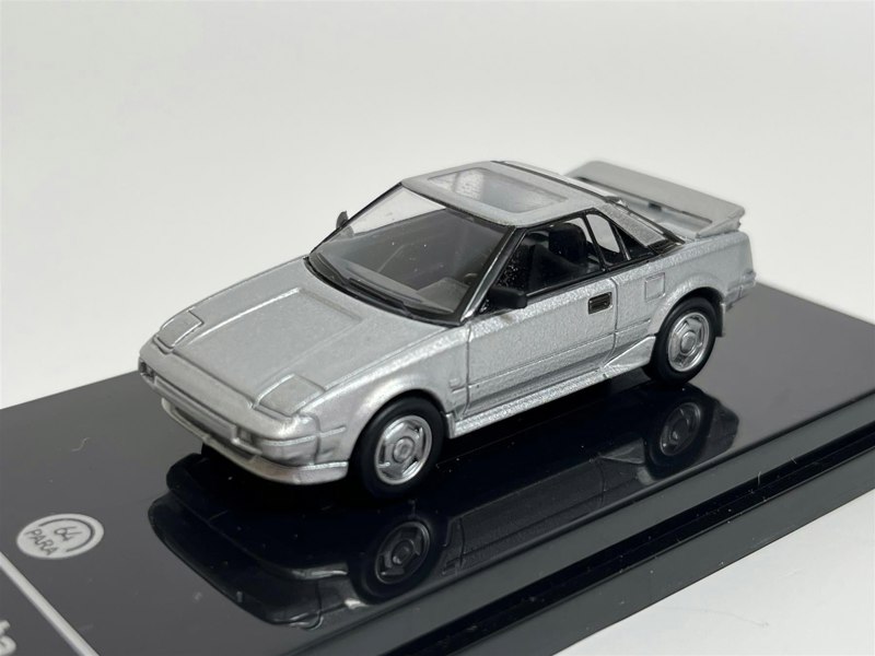 Paragon 1985 Toyota MR2 MK1 Super Silver Metallic LHD 1:64 Scale 55363