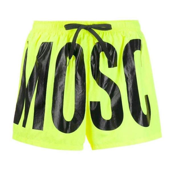 Moschino Mens Logo Swim Shorts - Bright Yellow - 