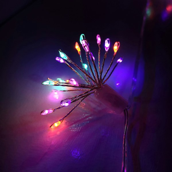 Samuel Alexander 200 LED 10 Starburst Premier Christmas Multi Function Battery Timer Lights in Rainbow
