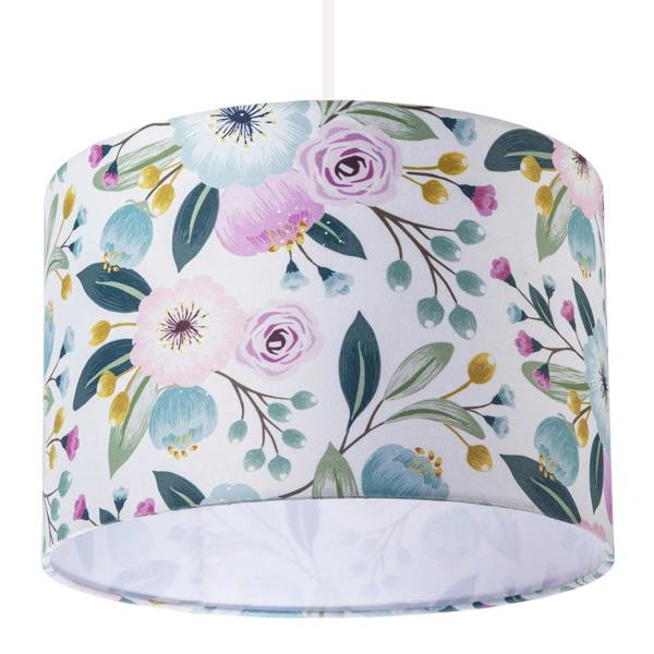 Elegant Cotton Lampshade with Watercolour Style Botanical Floral Decor Image 5