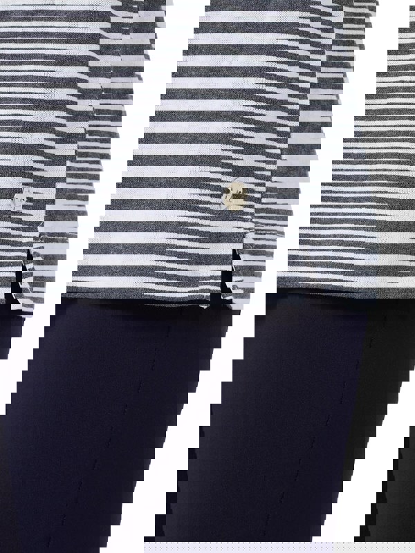 PennyPlain Printed Stripe Top - Navy