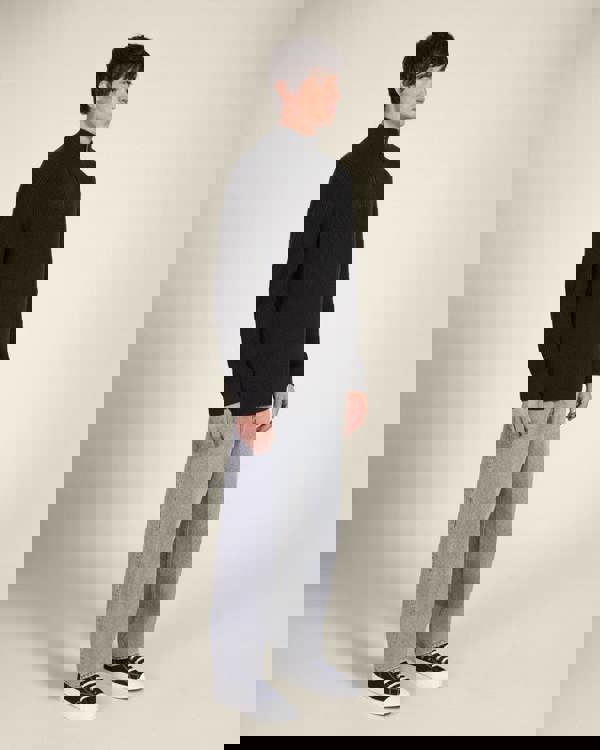 Larsson & Co Rib Panel Knitted 1/4 Zip Sweater