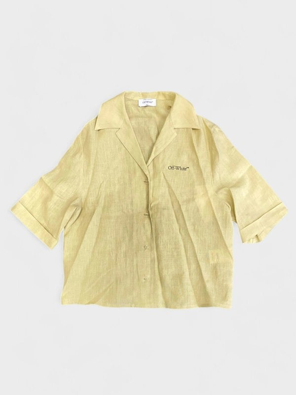 Off - White Staff Linen Shirt Beige - Supplied FashionOff White