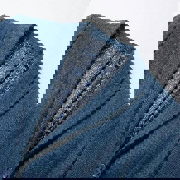 TruClothing IMW-01 - Women's Blue Tweed Herringbone Blazer Waistcoat