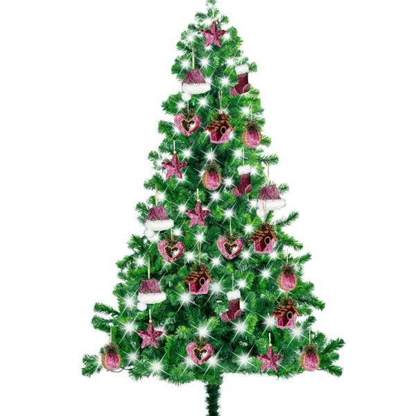 13x12cm Pink Mini Santa Hat Hanging Decoration Set for Christmas Trees and Festive Displays image 8