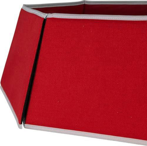 26.8 Inch Hexagonal Fabric Christmas Tree Collar Foldable Red Burlap Cover for Tree Stands image 4