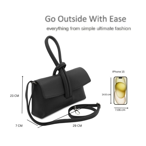 Kitise Genuine Italian Leather Small Clutch Crossbody Bag