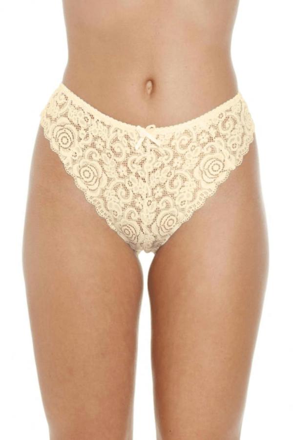 Six Pack Ivory Floral Lace Melody Thong