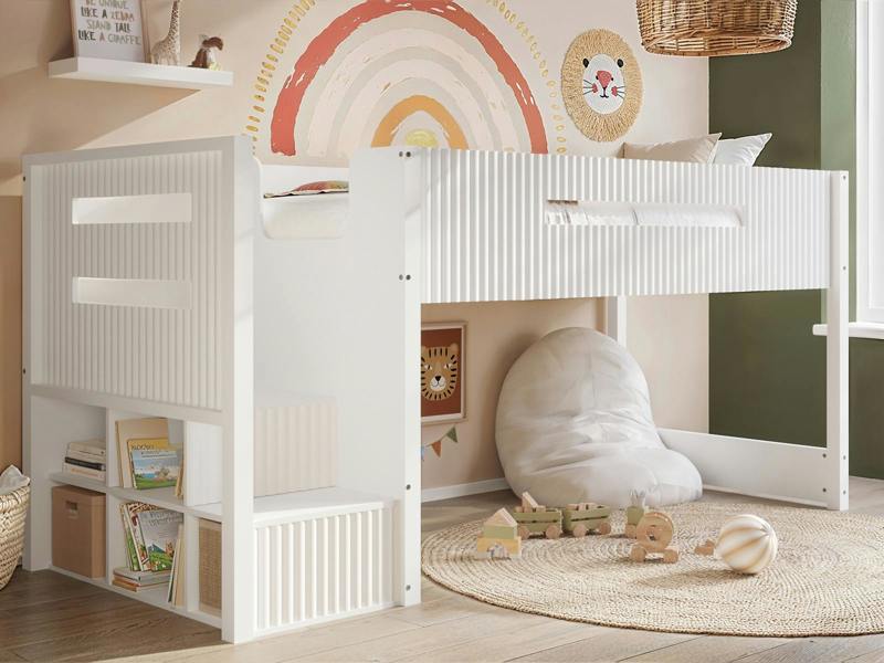 Flair Luca Mid Sleeper Ribbed White