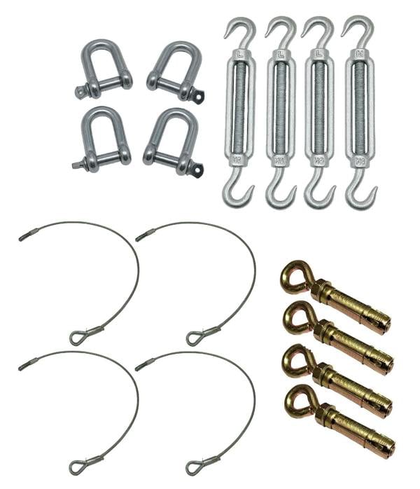 Static Caravan Tie Down Kit with Ground Anchor Bolts (Restraining Tether Mobile Home Siting)