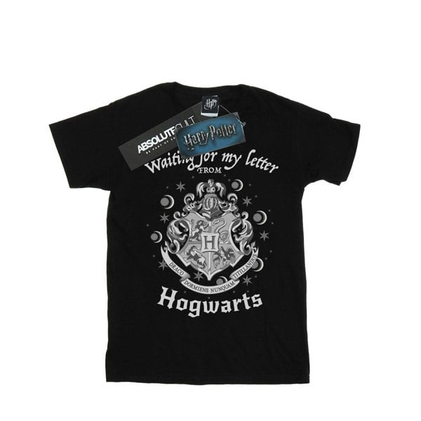 Harry Potter Womens Waiting For My Letter Hogwarts Cotton Boyfriend T-Shirt - Black