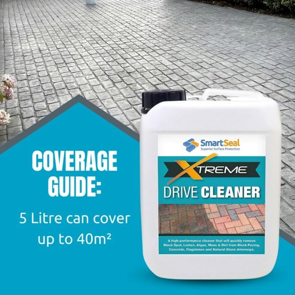 Smartseal Drive Cleaner Xtreme Removal of Moss, Algae, Black Spots & Grime - 10 Litres (2 x 5L)