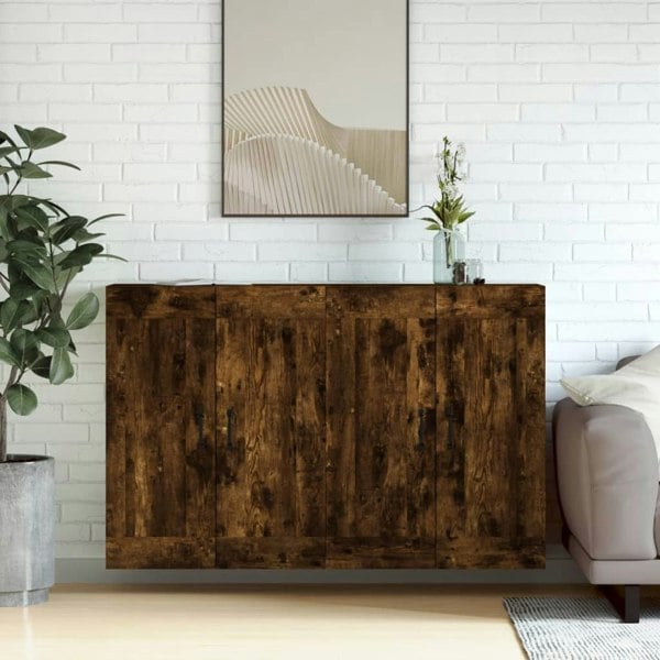 Berkfield Wall Mounted Cabinets 2 pcs Smoked Oak Engineered Wood