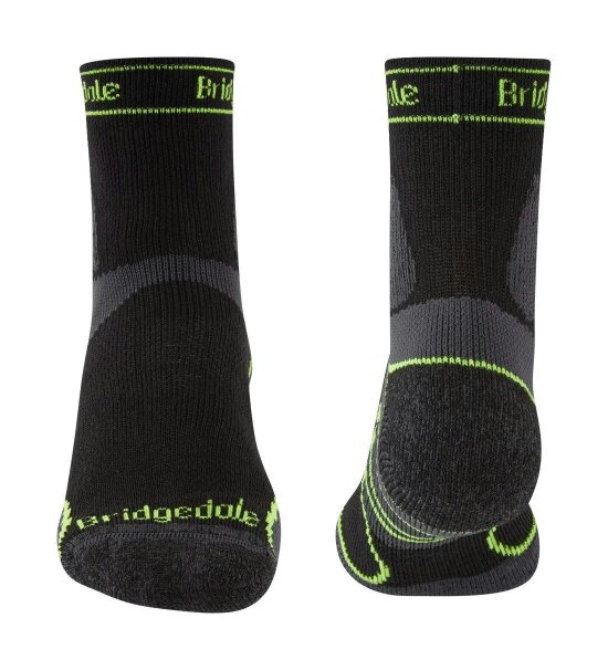 Bridgedale Mens Trail Run Lightweight T2 Merino Sport 3/4 Crew Socks Black
