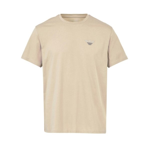 Emporio Armani Beach Embroidered Logo T-Shirt Plaza Taupe