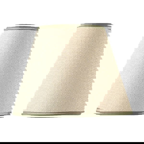 Classic Rattan Tweed Lamp Shade with Olive Green Cotton Fabric Trims Image 4