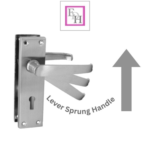 EDH Door Hardware Satin Nickel Door Interior Door Lock Handles-Victorian Straight Lock, 2 Pairs